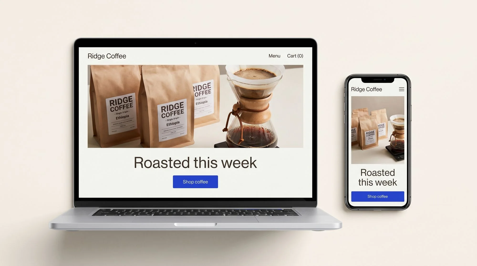 Concept: website for restaurants