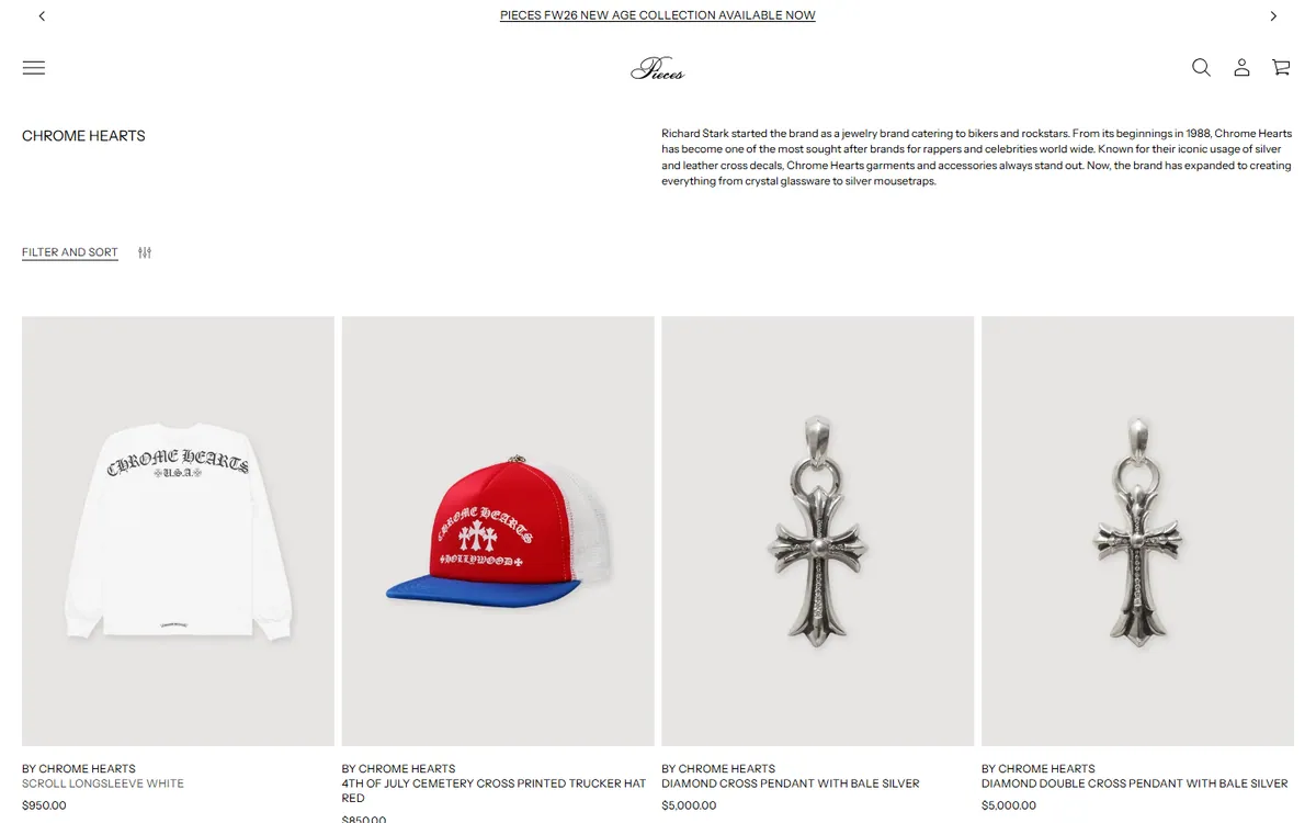 Pieces Los Angeles: Brand collections