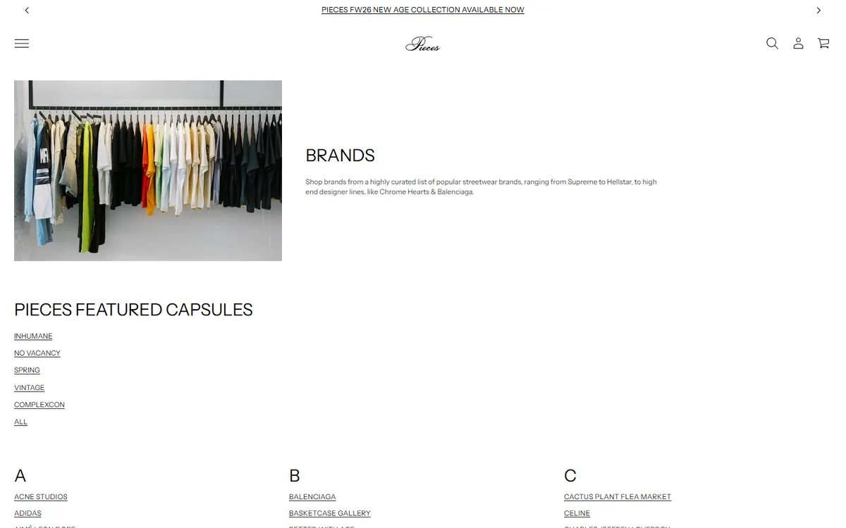 Pieces Los Angeles: Brand directory