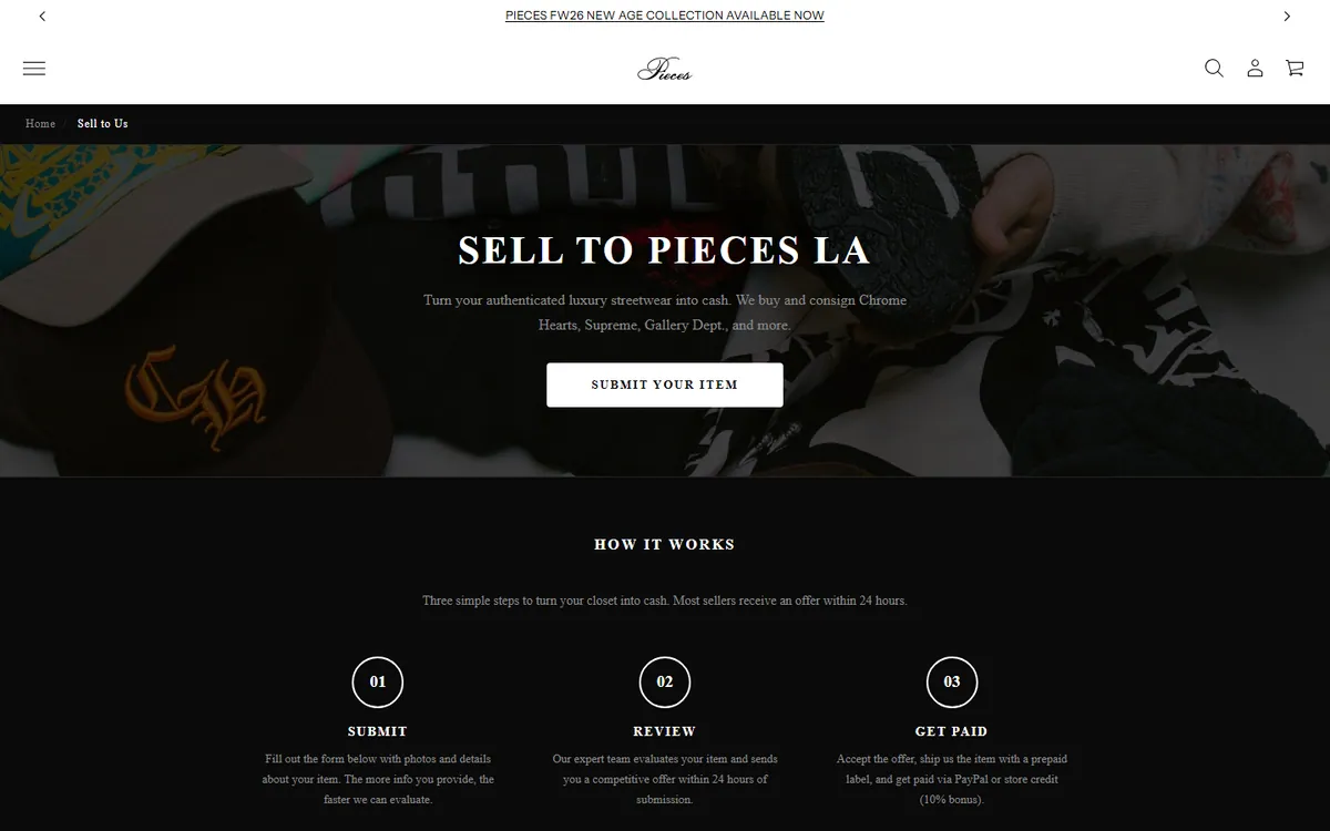 Pieces Los Angeles: Sell to Pieces