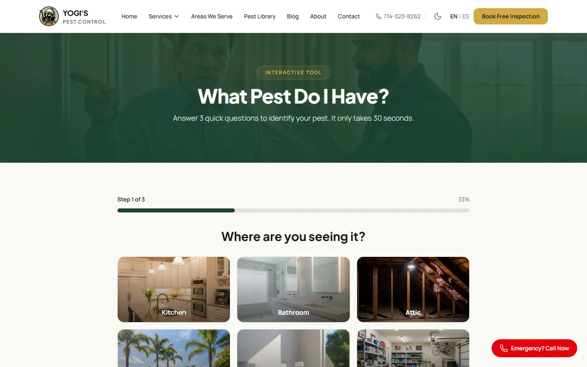 Yogi's Pest Control: Pest quiz