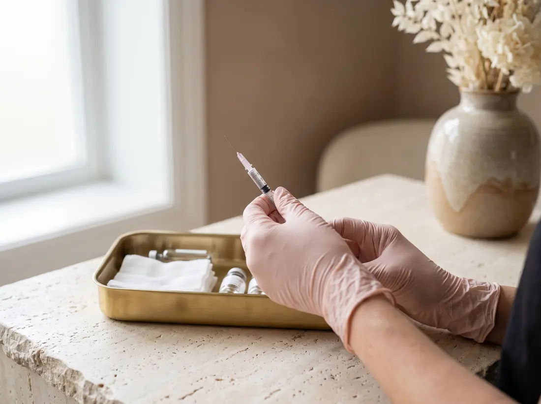 Nurse injector preparing a treatment